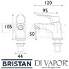 Bristan Vantage Basin Taps Dimensions